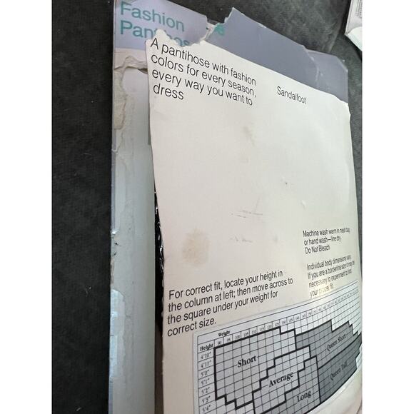 JC Penney fashion Pantyhose Wide Herringbone Olive Control Top Size Queen Short - Picture 4 of 4